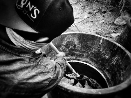 Heroin cooking barrel. (Nick Quested)