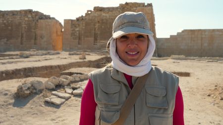 Kathleen Martinez at the temple. (credit: National Geographic)