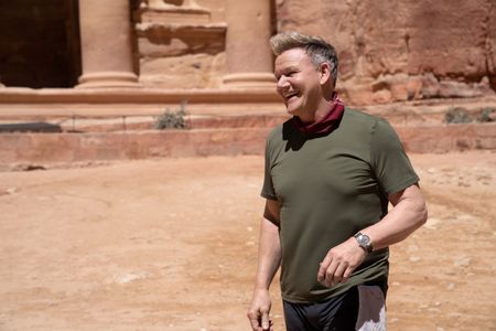 Gordon Ramsay during the final cook at Petra, Jordan. (National Geographic/Justin Mandel)