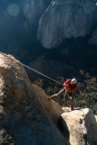 Jimmy Chin during production of National Geographic Documentary Films Oscar nominated "Free Solo".  (National Geographic/Cheyne Lempe)