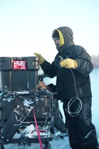 Tig Strassburg sets wolverine and wolf traps in the winter season. (National Geographic/Pat Henderson)
