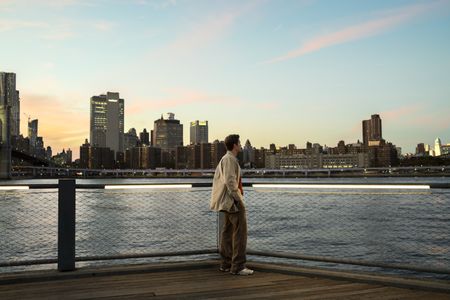 Antoni Porowski looks out at the NYC skyline. (National Geographic/Amy Browning)