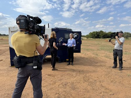 Behind-the-scenes of Mariana van Zeller's interview with Nadine in Johannesburg. (National Geographic)