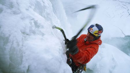 Will Gadd climbs Niagara Falls.  (mandatory credit: Red Bull Media House)
