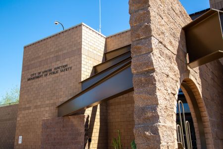 The entrance to the Apache Junction Police Station. (National Geographic/Tom Beard)