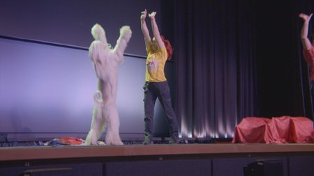 Jennifer Fraser and her dog Fabio practicing for Canine Circus in Canada
