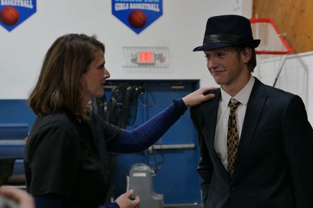 Dr. Erin Schroeder gives a final pep talk to her son Chase before his performance in his school's production of Little Shop of Horrors. (National Geographic)