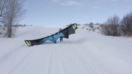 Sarah McNair-Landry kiteboarding in Idaho.  (photo credit: National Geographic /Ross McDonnell)
