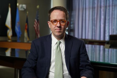 Mayor GT Bynum is interviewed at Tulsa City Hall. (National Geographic/Keith Walker)