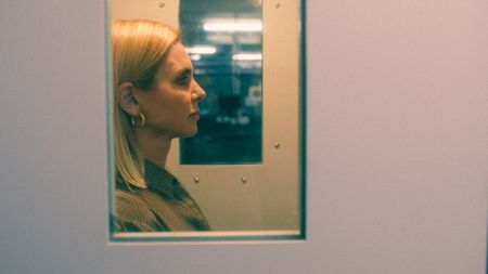 Mariana van Zeller passes through facial recognition technology to enter Fidelity dispatch facility in Johannesburg, South Africa. (National Geographic)