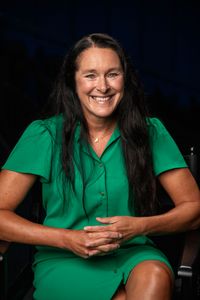 Cynthia Wigren, CEO & co-founder of the Atlantic White Shark Conservancy is pictured during an interview for Jaws @ 50: The Definitive Inside Story. (National Geographic/Chris Johnson)