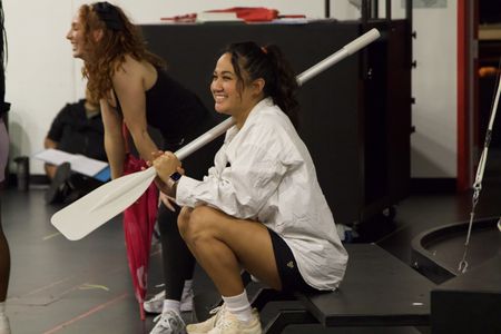 Kaena, who plays Moana in "Disney The Tale of Moana," rehearses in Disney Cruise Line's studios in Toronto.   (credit: National Geographic/Matt Perez)