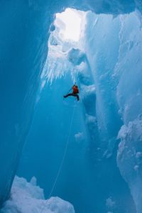 Hazel Findley in a moulin. (photo credit: National Geographic/Mikey Schaefer)
