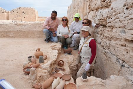 Kathleen Martinez and team with finds at the site.  (credit: National Geographic)