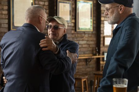 John Paczkowski, Jan Demczur, and George Phoenix, who used to work in the North Tower of the World Trade Center and were stuck in an elevator together on 9/11, are reunited after many years. (National Geographic/Virginia Sherwood)