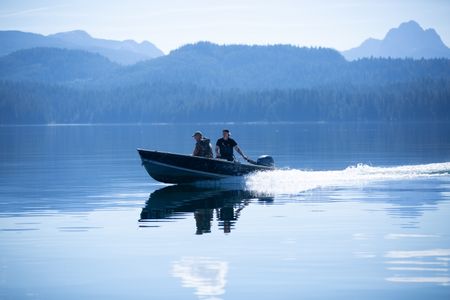 Sam Carlson and David Squibb go halibut fishing. (National Geographic/Wayne Moss)