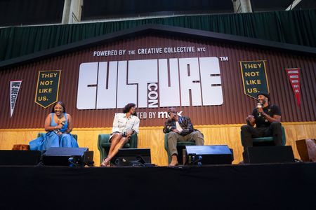 KAITLYN MCNAB (MODERATOR), EMAYATZY CORINEALDI, MORRIS CHESTNUT, MCKINLEY FREEMAN