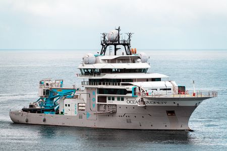 The OceanXplorer out at sea off the coast of the Azores, Portugal. (National Geographic/Patrick Hopkins)