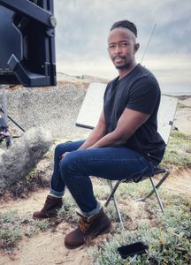 Gibbs Kuguru being interviewed at Millers Point, Cape Town. (National Geographic/Robert Cowling)