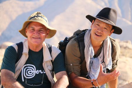 Petra, Jordan - Albert Lin (R) with Mohammad Najjar in Petra, Jordan. (National Geographic)