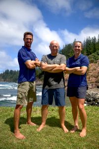 Charlie Huveneers, Adam Barnett, and Lauren Meyer. (National Geographic/Sophy Crane)