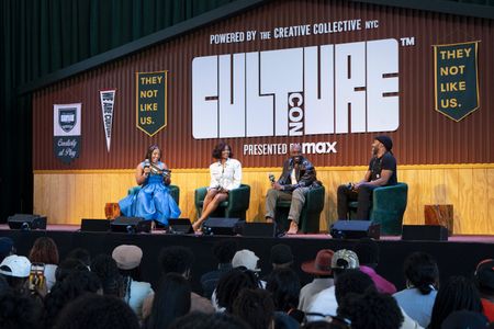 KAITLYN MCNAB (MODERATOR), EMAYATZY CORINEALDI, MORRIS CHESTNUT, MCKINLEY FREEMAN