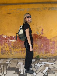 Mariana van Zeller stands for a portrait in Accra, Ghana. (National Geographic/Bryan Liberty)