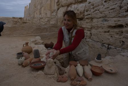 Kathleen Martinez holding what she believes to be Cleopatra. (credit: National Geographic)