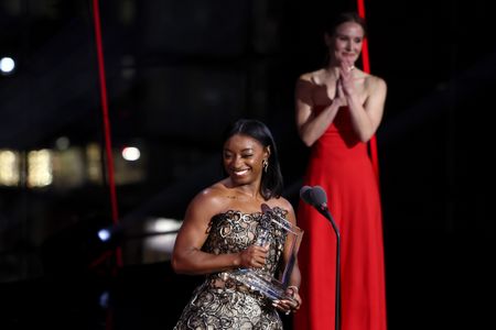 SIMONE BILES, KRISTEN BELL 