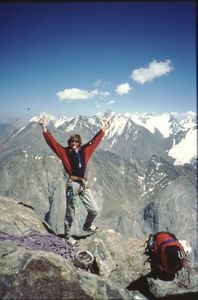 Alex Lowe on the summit. (Credit: Thom Pollard)