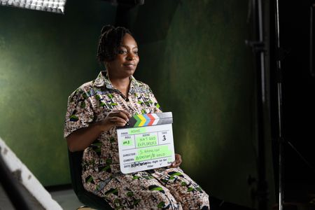 National Geographic Explorer Maiyai Hocheimy prepares for a studio interview. (National Geographic/Martha Mutiso)