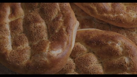 Freshly baked Ramadan Pide is pictured in close-up in Istanbul. (National Geographic)