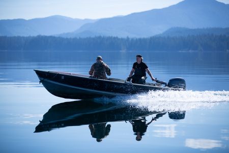 Sam Carlson and David Squibb go halibut fishing. (National Geographic/Wayne Moss)