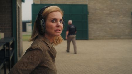 Mariana van Zeller watches Fidelity workers train using a simulated heist in Johannesburg, South Africa. (National Geographic)