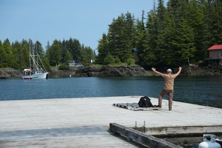 Sam Carlson prepares to go fishing with his son and granddaughter. (National Geographic/Wayne Moss)