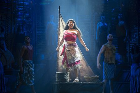 “Disney The Tale of Moana” brings Moana’s adventurous tale to life, for the first time on stage, in the Walt Disney Theatre aboard Disney Cruise Line’s newest ship, the Disney Treasure. With set design and music bursting with elements of Pacific Islands culture that inspires the classic coming-of-age tale, this innovative production will immerse audiences in a transformational adventure across land and sea. Guests will experience Moana’s story like never before, showcasing new songs, large scale puppeteering, and innovative special effects. (credit: Disney/Matt Stroshane)