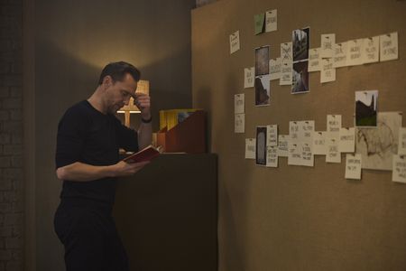 Tom Hiddleston examines evidence of the events that unfolded at Pompeii. (National Geographic/Christian Black)
