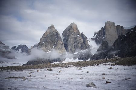 Alex Honnold walks across the immense Edward Bailey Glacier. (photo credit: National Geographic/JJ Kelley)