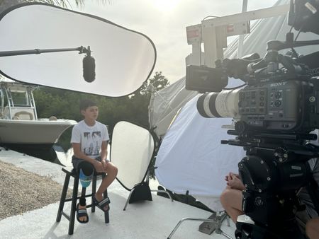 BTS of Jameson Reeder Jr being interviewed by the crew. (National Geographic/Martin Cass)