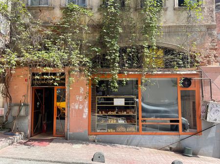The outside of Master Baker Sami Eryılmaz's bakery, Tophane Tarihi Tas Firin, is pictured in Istanbul. Eryılmaz's inherited this property from an uncle and has worked there for 26 years. (National Geographic/Madeline Turrini)