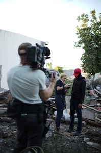 The crew films Mariana van Zeller and H3 in Culiacán, Mexico. (National Geographic)