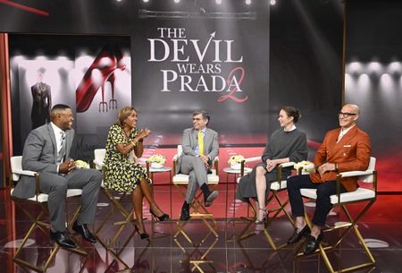 Michael Strahan, Robin Roberts, George Stephanopoulos, Emily Blunt, Stanley Tucci