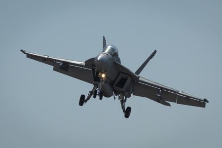 An F-18 in flight in El Centro, CA. (Credit: National Geographic/Freddie Claire)