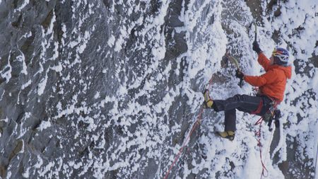 Will Gadd ascends Helmcken Falls.  (mandatory credit: Red Bull Media House)