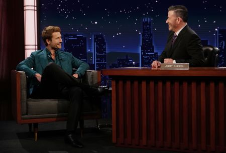 GLEN POWELL, JIMMY KIMMEL