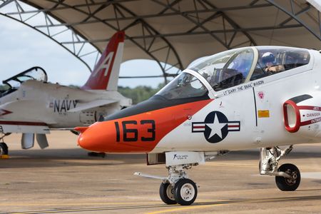 A taxiing T-45 on base at NAS Meridian. (Credit: National Geographic/Freddie Claire)