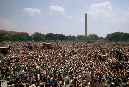 Marchers file into The Mall for the March on Washington in 1963.  (National Geographic Image Collection/James P. Blair)