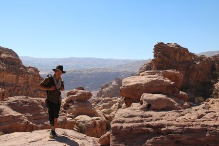 Petra, Jordan - Albert Lin hiking in Petra, Jordan. (National Geographic)
