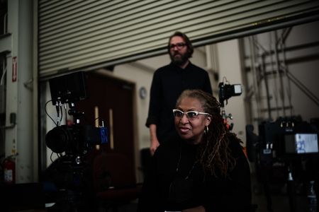 Directors Lisa CortÈs and Diego Hurtado de Mendoza behind-the-scenes at NASA Glenn Research Center.  (National Geographic for Disney/Keero Birla)