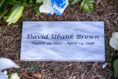 David Brown's grave is finally marked with his name after 28 years. (National Geographic/Tom Beard)